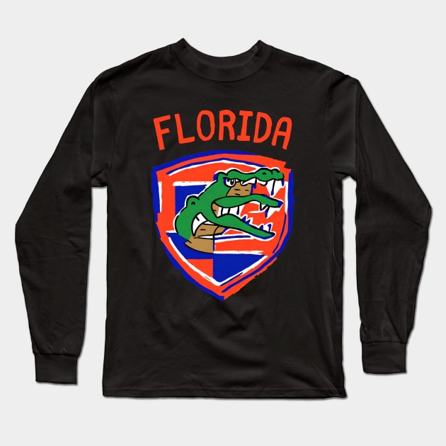 Funny Alligator Florida Football Games American Football Player Brotherhood Long Sleeve T-Shirt by DaysuCollege